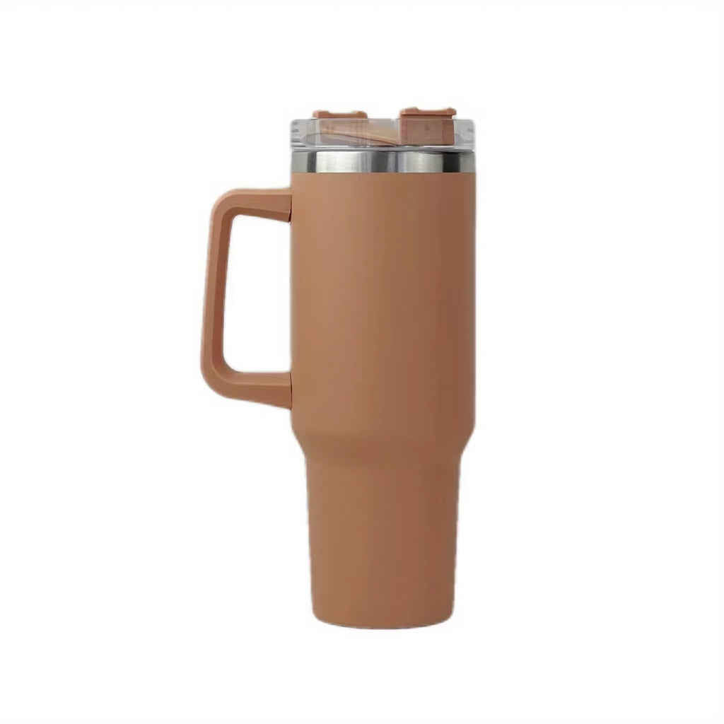 40Oz Tumbler Vacuum Insulated Thermos Custom Travel Cup Stainless Steel Water Bottle Coffee Mugs with Handle Outdoor Drinkware