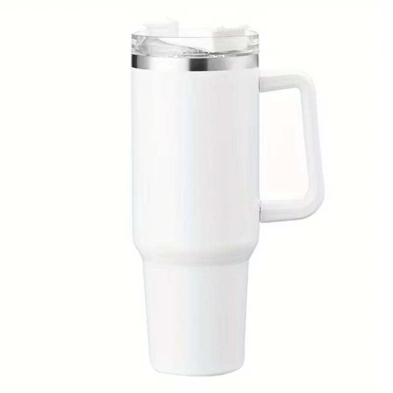 40Oz Tumbler Vacuum Insulated Thermos Custom Travel Cup Stainless Steel Water Bottle Coffee Mugs with Handle Outdoor Drinkware